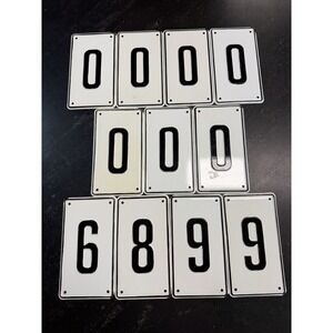 CBK Inspired Home Metal Number Plaques Lot 11 Embossed White Black 8x4.5